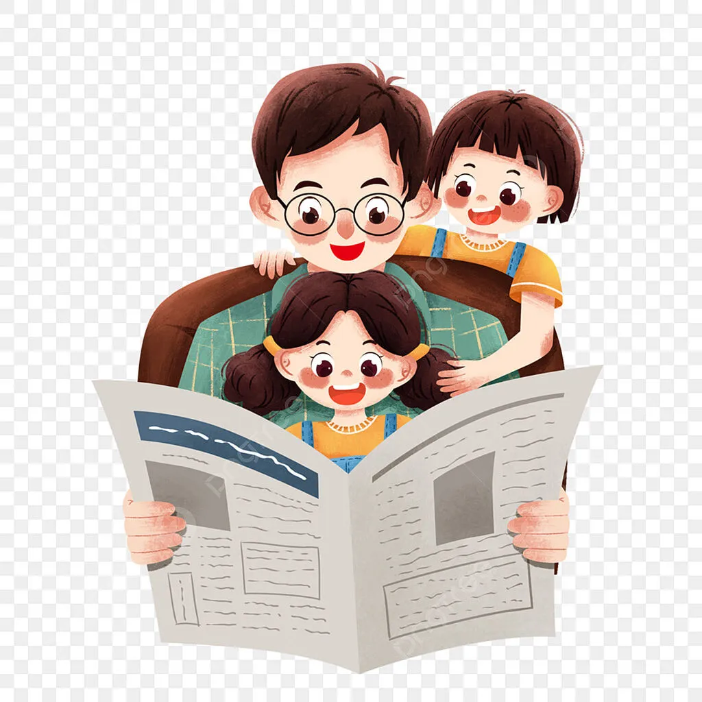 pngtree-father-and-daughter-reading-the-newspaper-png-image_5618565